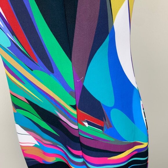 Trina Turk High Neck Sleeveless Dress Size 4 Multicolor Abstract Print Polyester - Picture 4 of 8